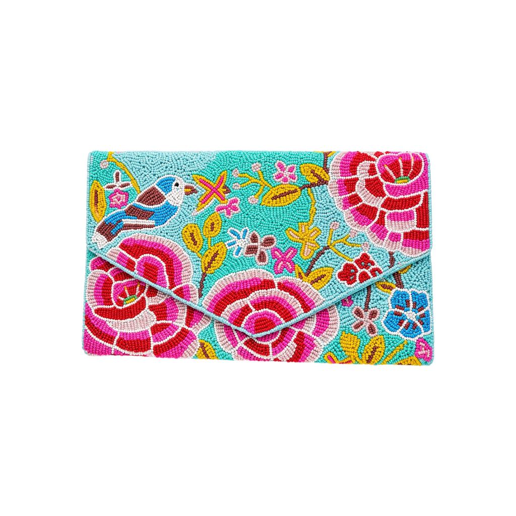 Paloma Embroidered Clutch – Front View | JOYCO