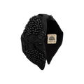 Alessia Black Embroidered Women Headband – Front View | JOYCO