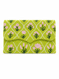 Verdant Muse Embroidered Clutch