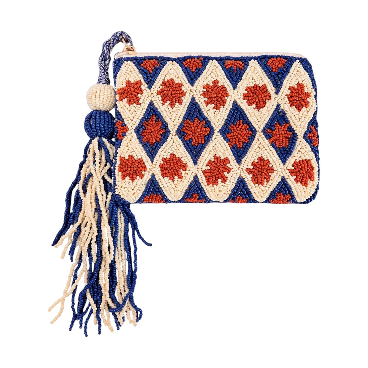 Golden Azure Embroidered Pouch – Image 1 | JOYCO