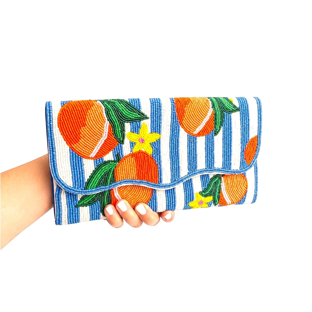 Peach Riviera Embroidered Clutch – Image 4 | JOYCO