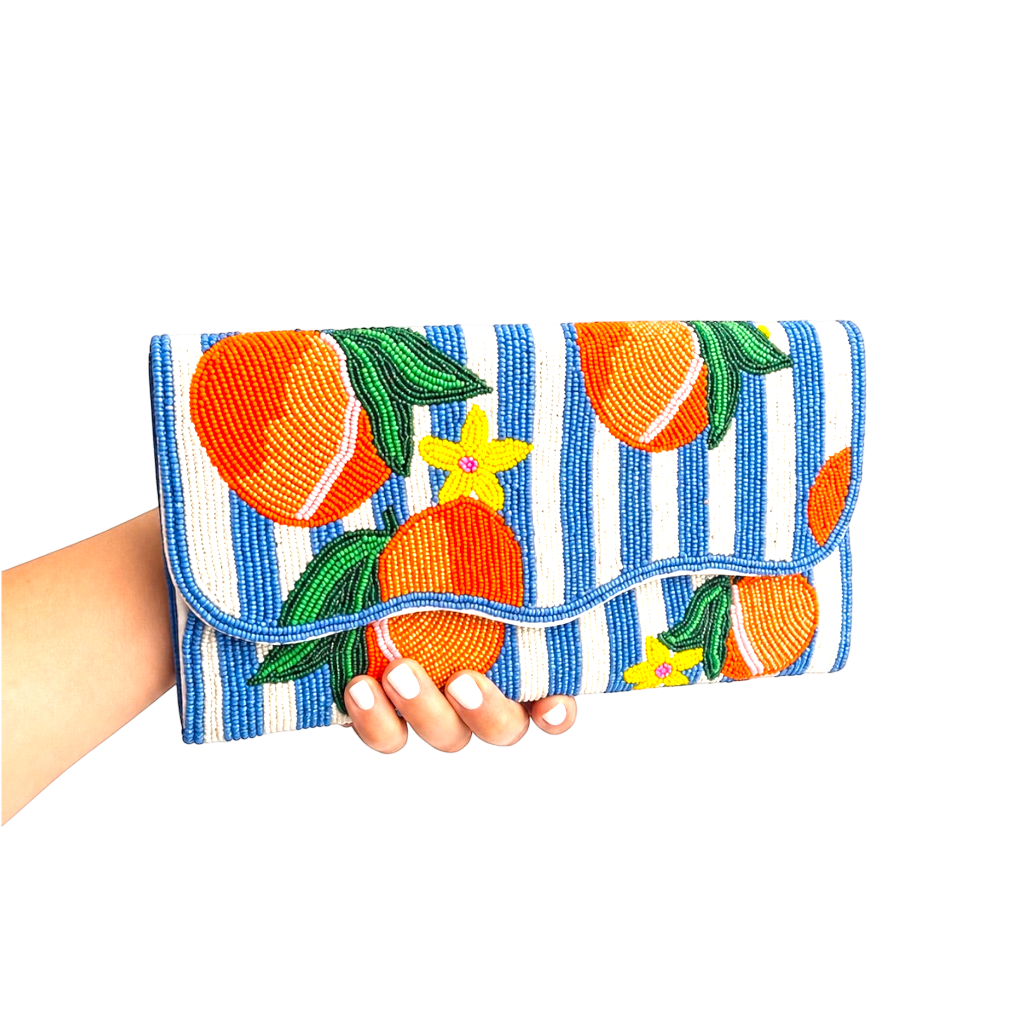 Peach Riviera Embroidered Clutch – Image 4 | JOYCO