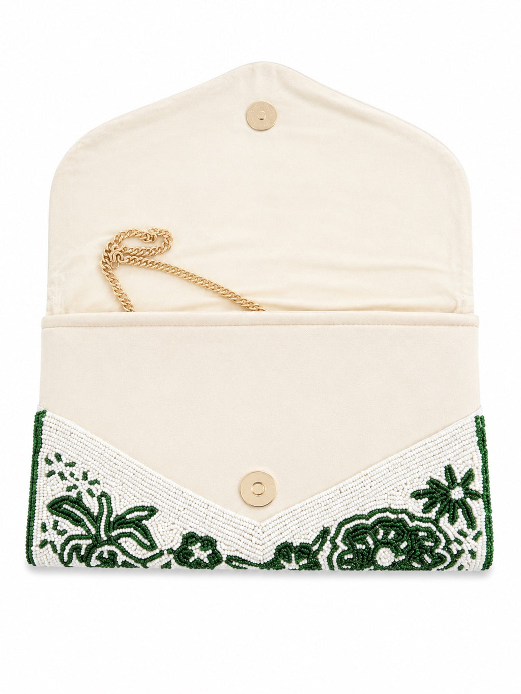 Emerald Green Embroidered Clutch