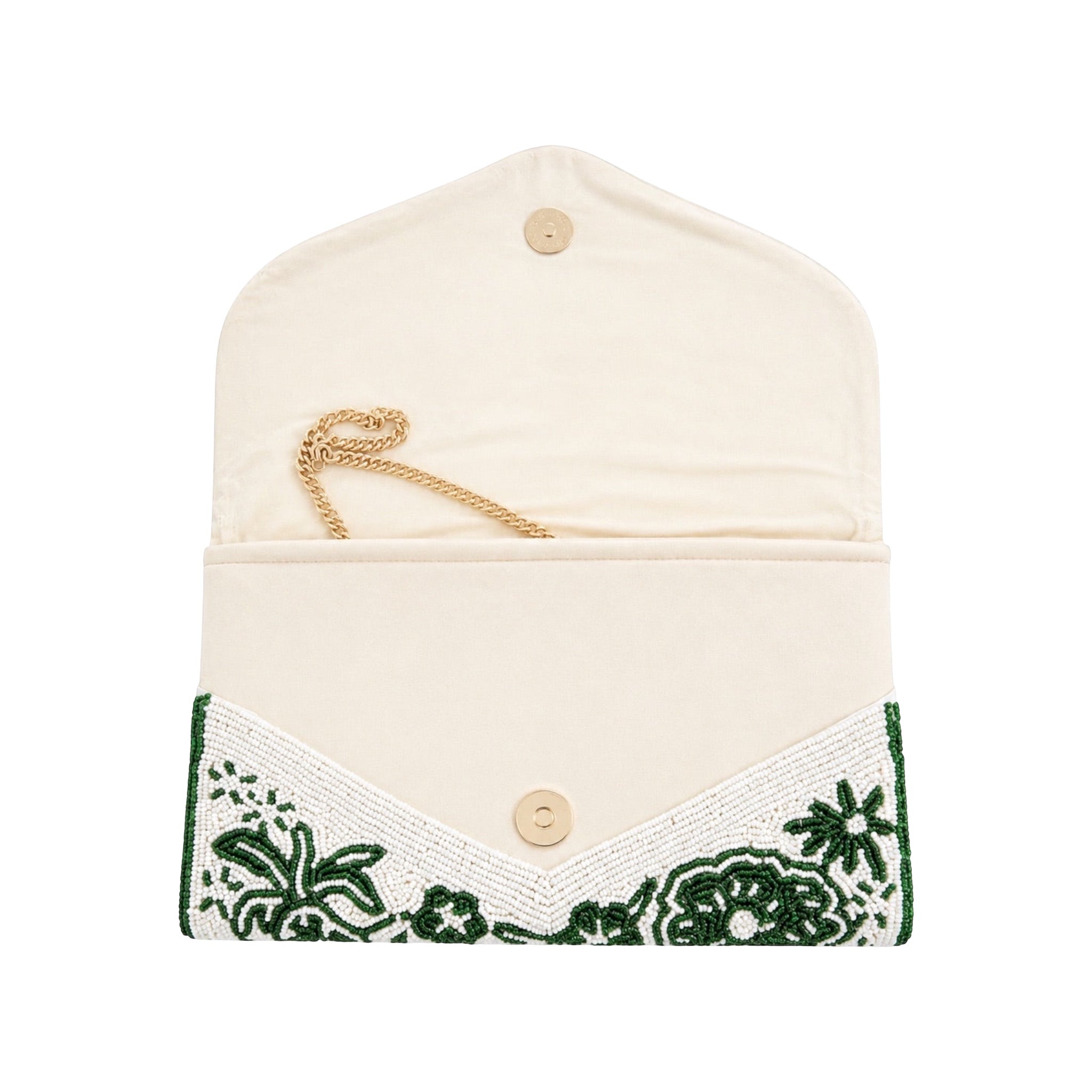 Emerald Green Embroidered Clutch – Image 3 | JOYCO