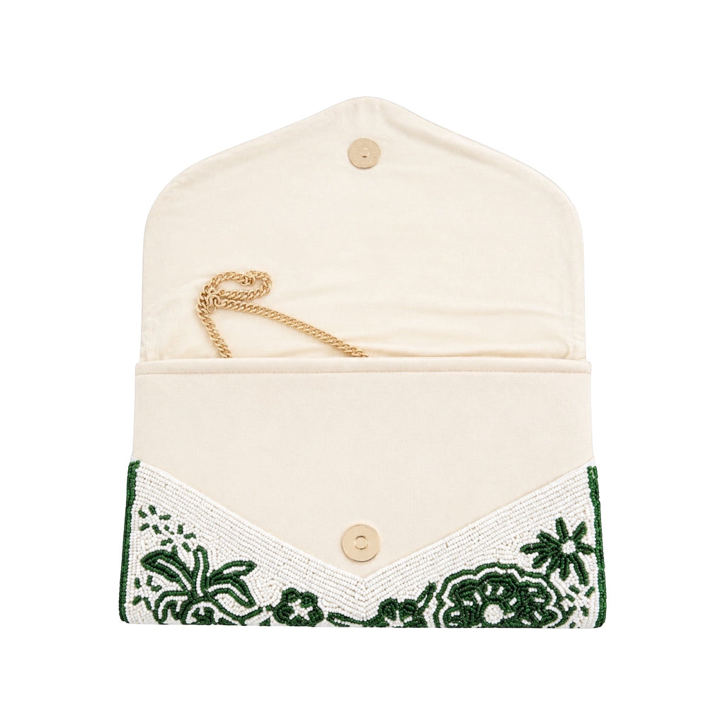 Emerald Green Embroidered Clutch – Image 3 | JOYCO