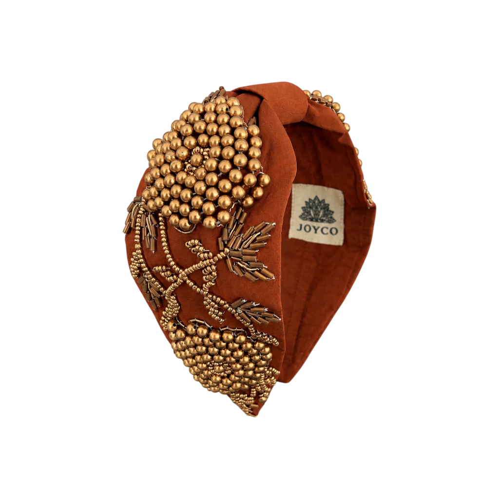 Audrey Embroidered Women Headband – Front View | JOYCO