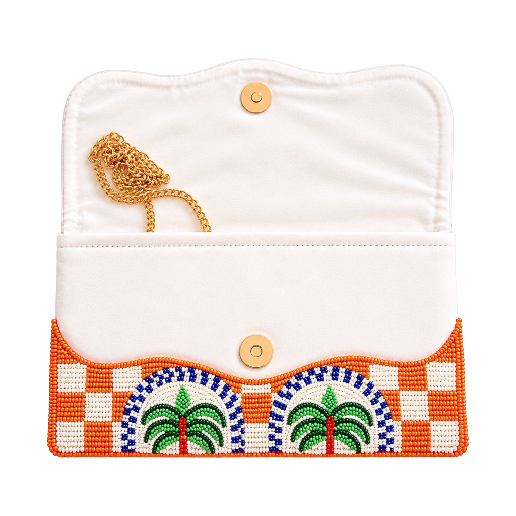 Palm Mirage Embroidered Clutch – Image 3 | JOYCO