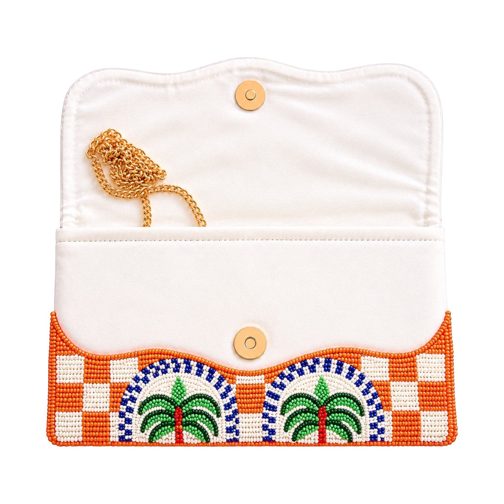 Palm Mirage Embroidered Clutch – Image 3 | JOYCO