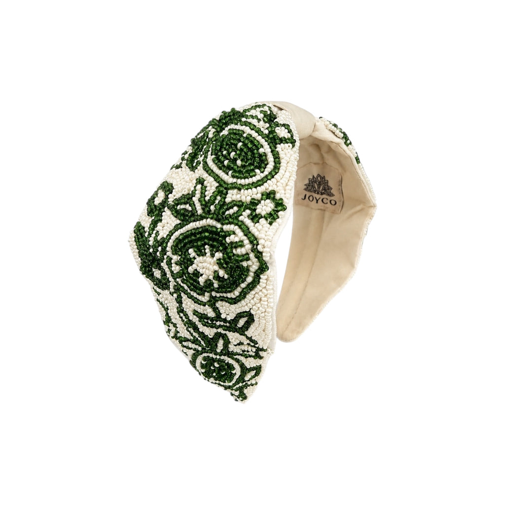 Emerald Green Embroidered Women Headband – Image 1 | JOYCO