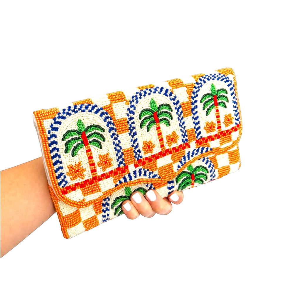 Palm Mirage Embroidered Clutch – Image 4 | JOYCO