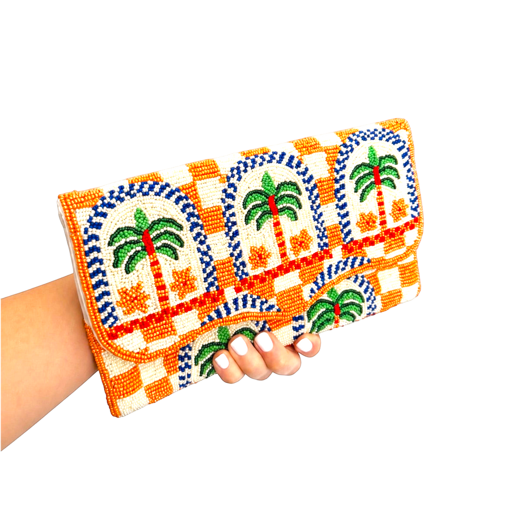 Palm Mirage Embroidered Clutch – Image 4 | JOYCO