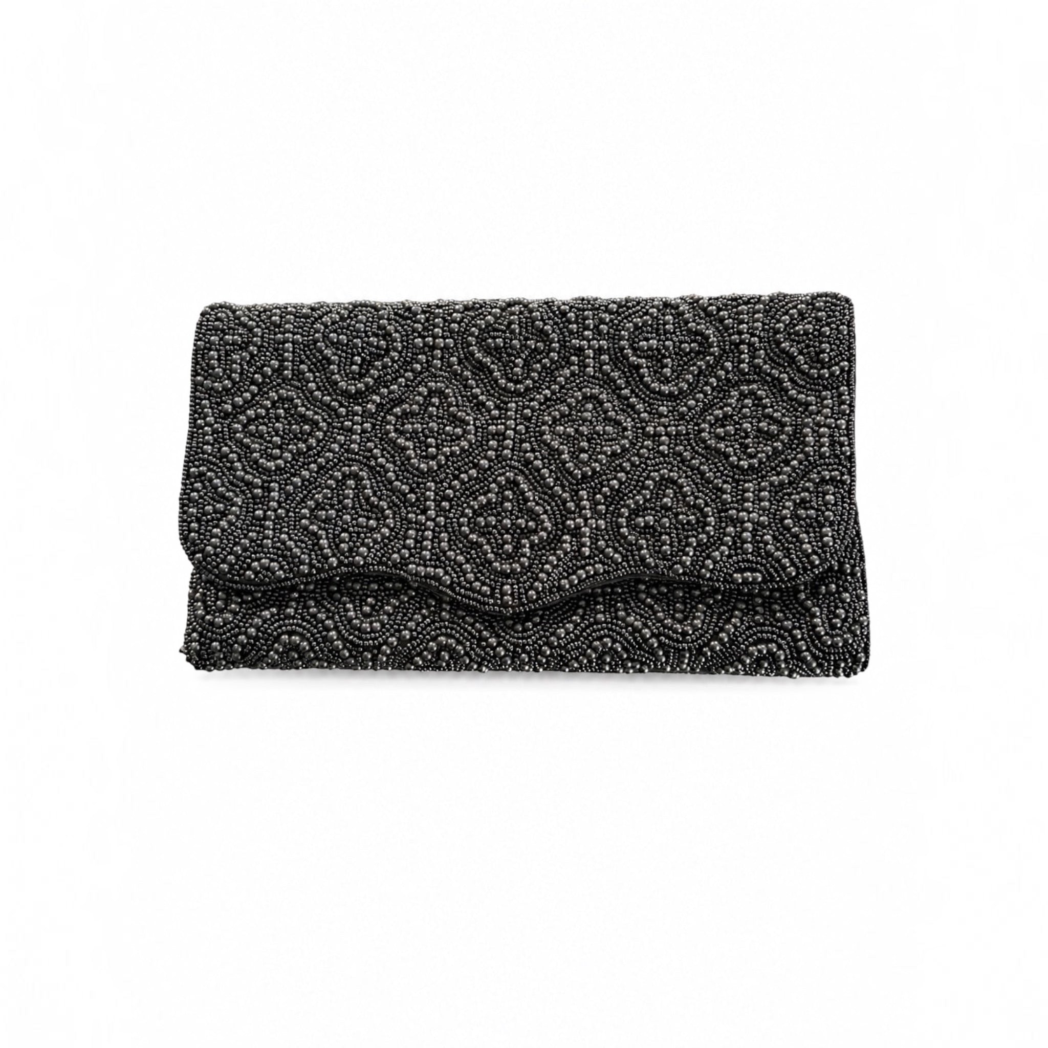 Black Orchid Embroidered Clutch – Image 1 | JOYCO