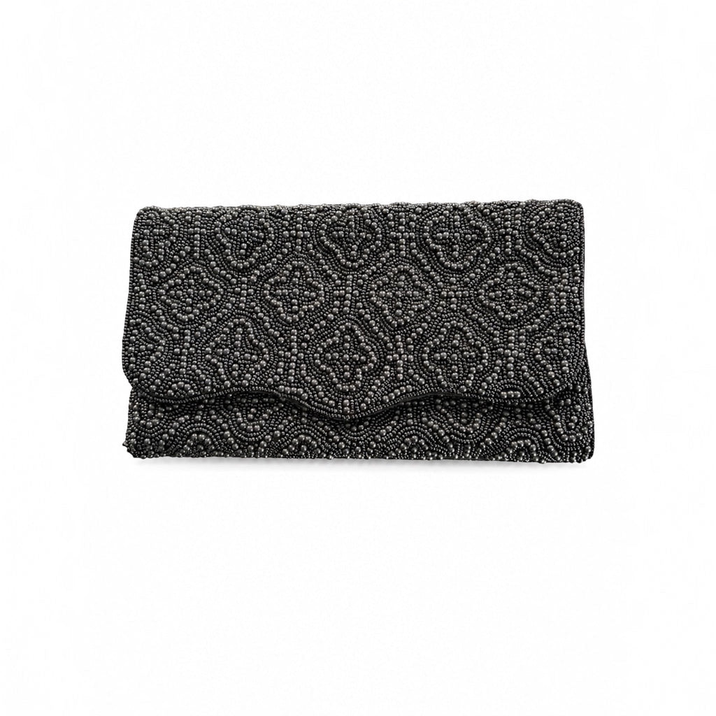 Black Orchid Embroidered Clutch – Image 1 | JOYCO