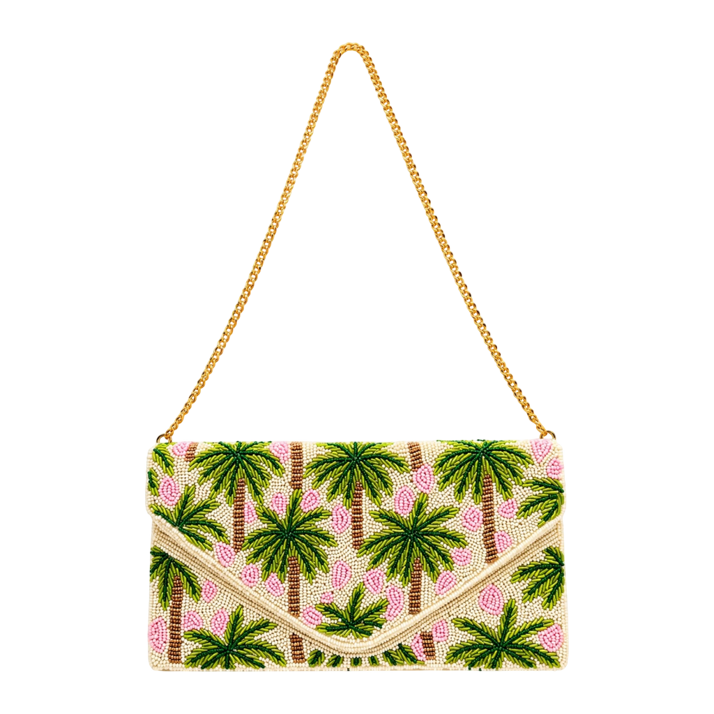 Palm Pearl Embroidered Clutch – Image 2 | JOYCO