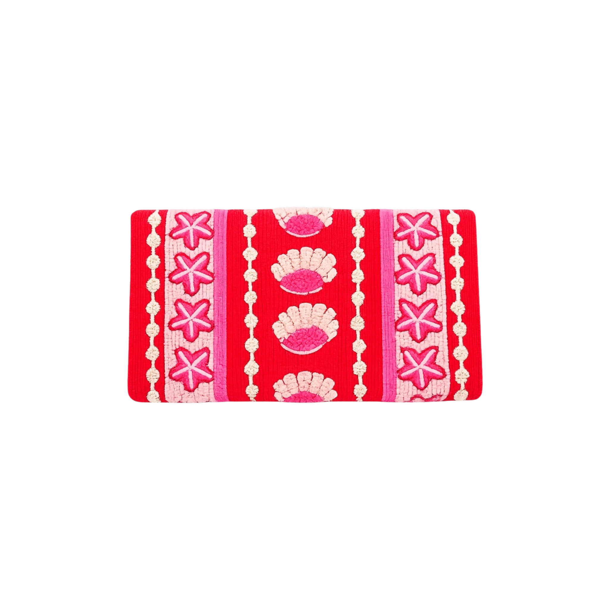 Coral Royale Embroidered Clutch