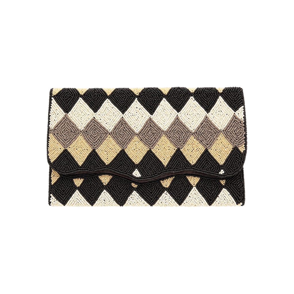 Aurora Embroidered Clutch – Front View | JOYCO