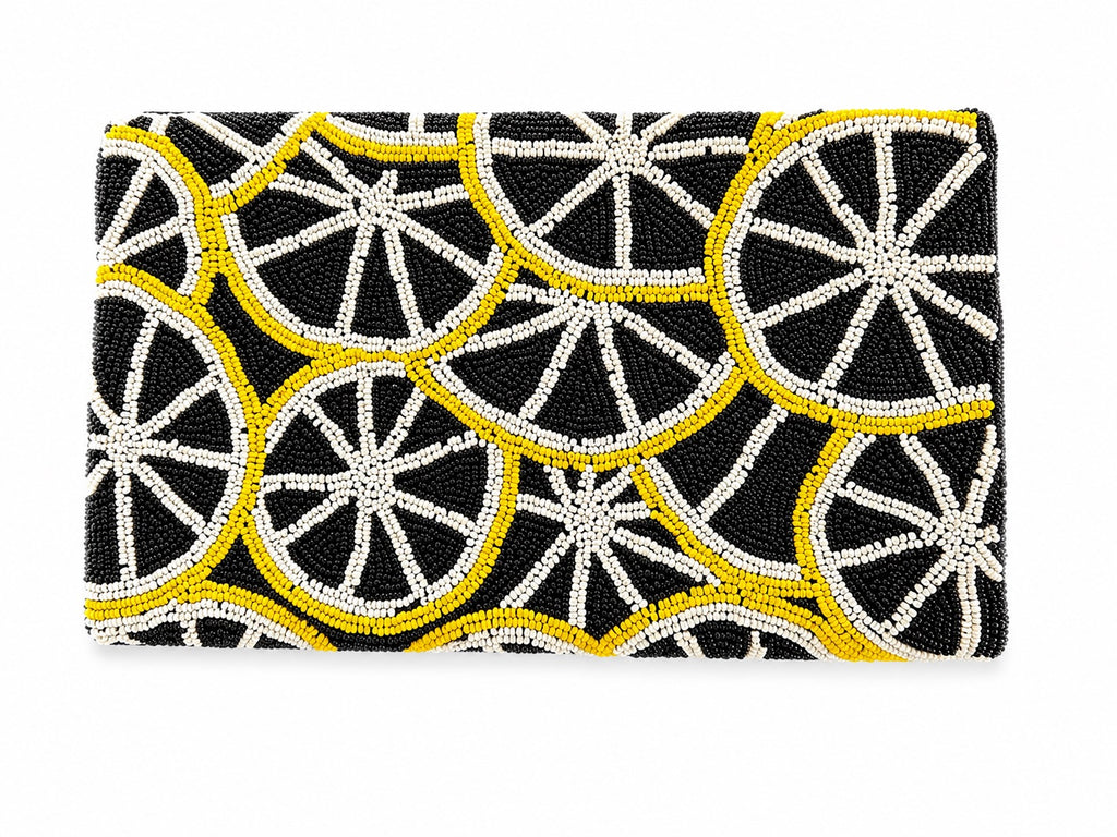 Lemon Dolce Embroidered Clutch