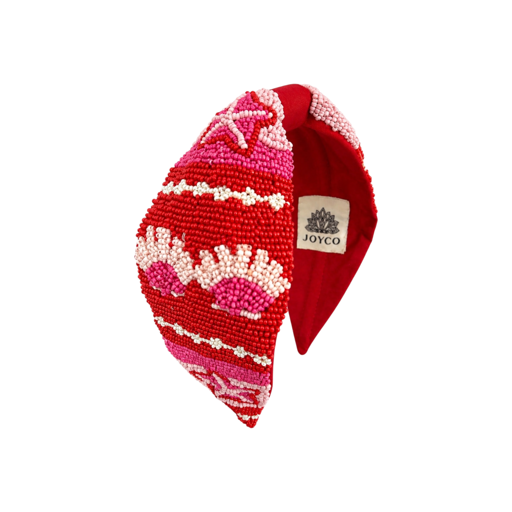 Coral Royale Embroidered Women Headband – Front View | JOYCO