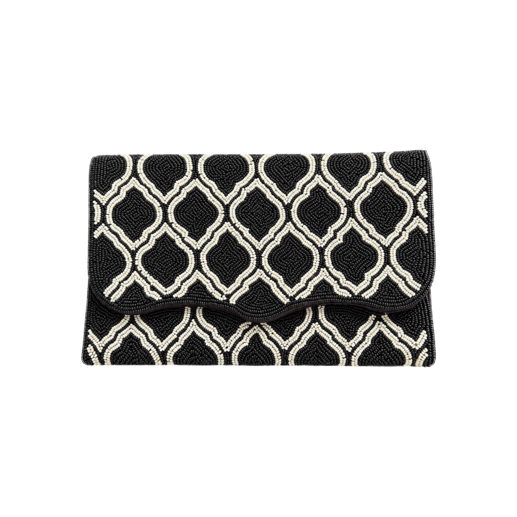 Maison Noir Embroidered Clutch – Front View | JOYCO