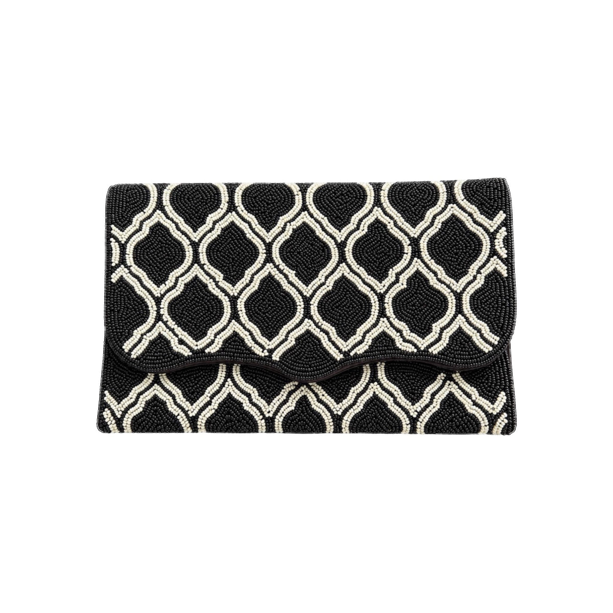 Maison Noir Embroidered Clutch – Front View | JOYCO