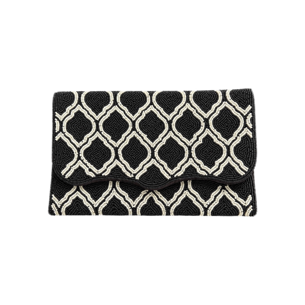 Maison Noir Embroidered Clutch – Front View | JOYCO