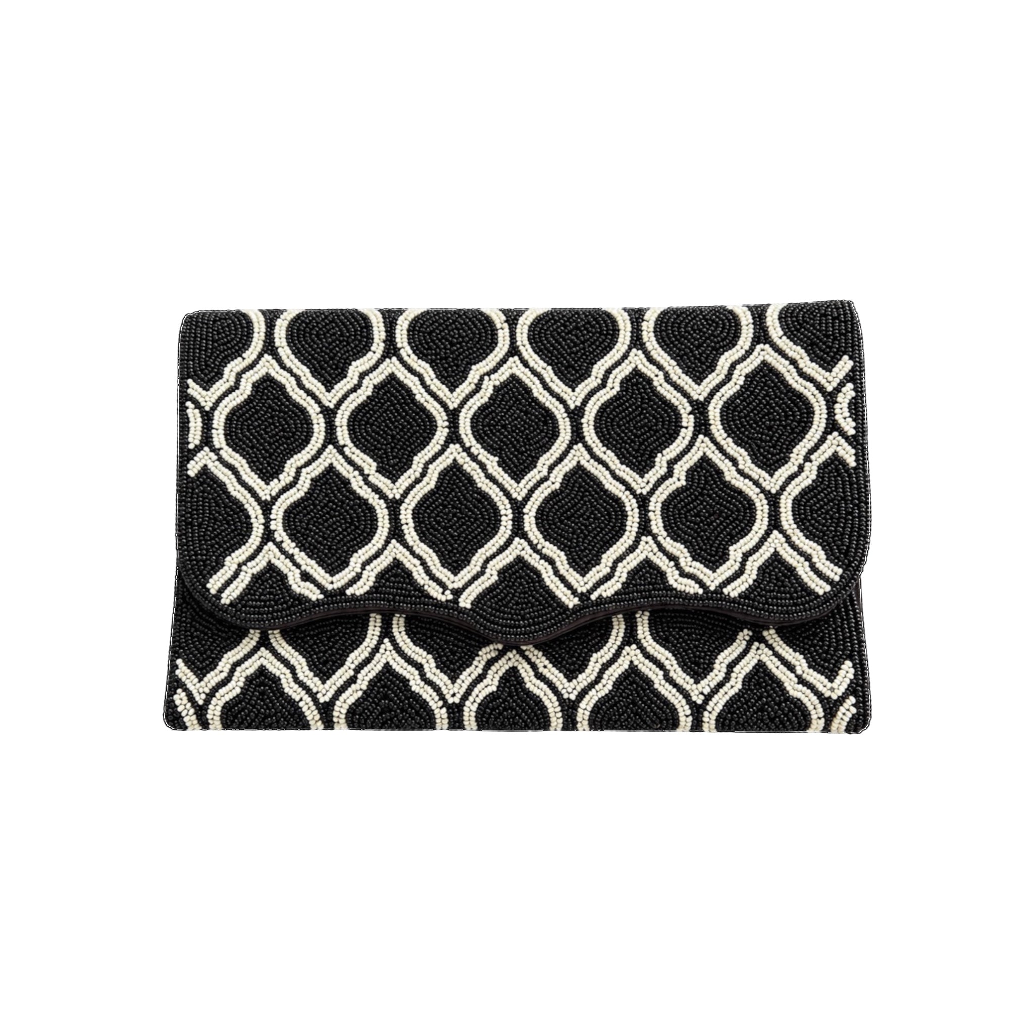Maison Noir Embroidered Clutch – Front View | JOYCO