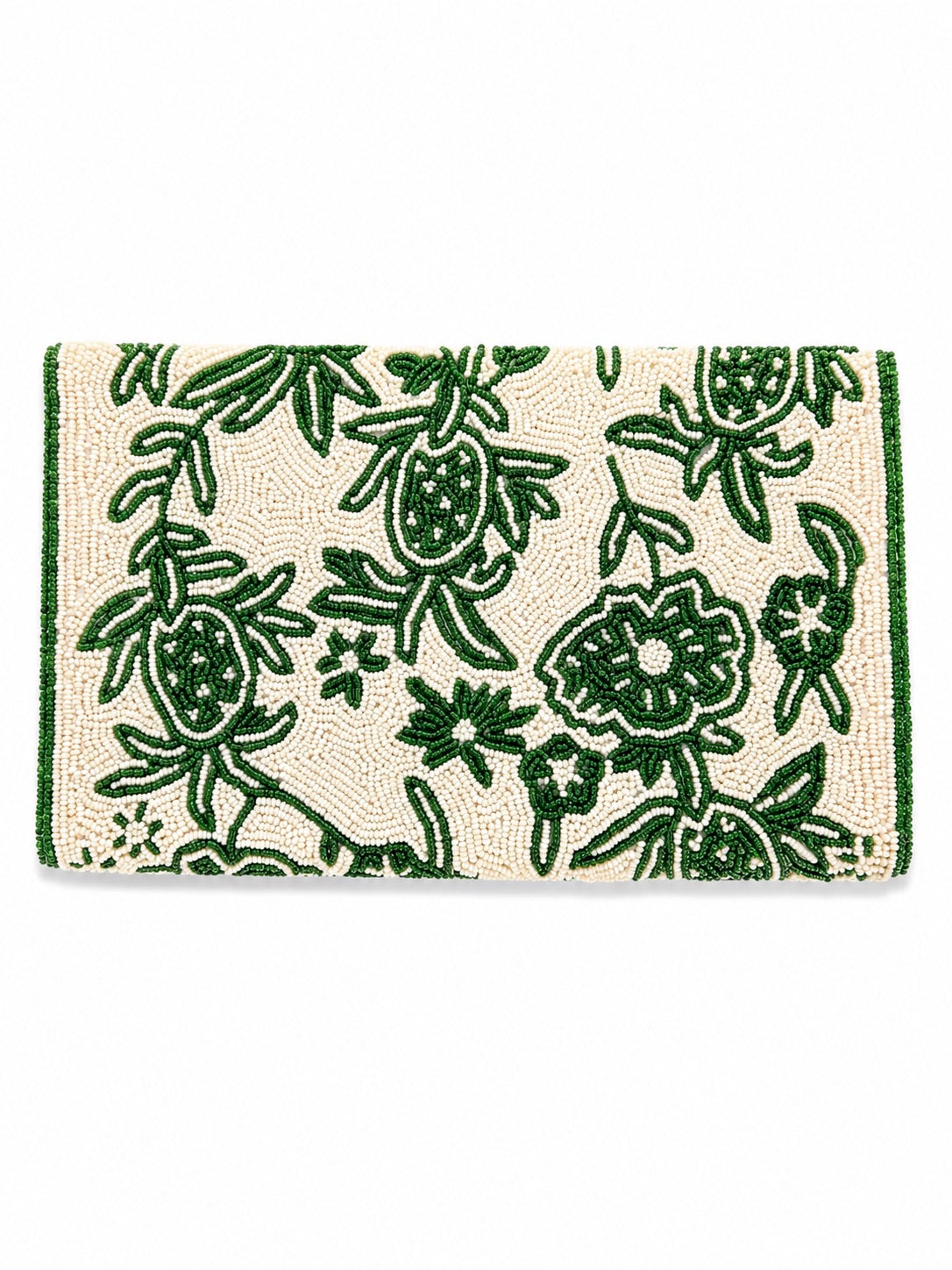 Emerald Green Embroidered Clutch