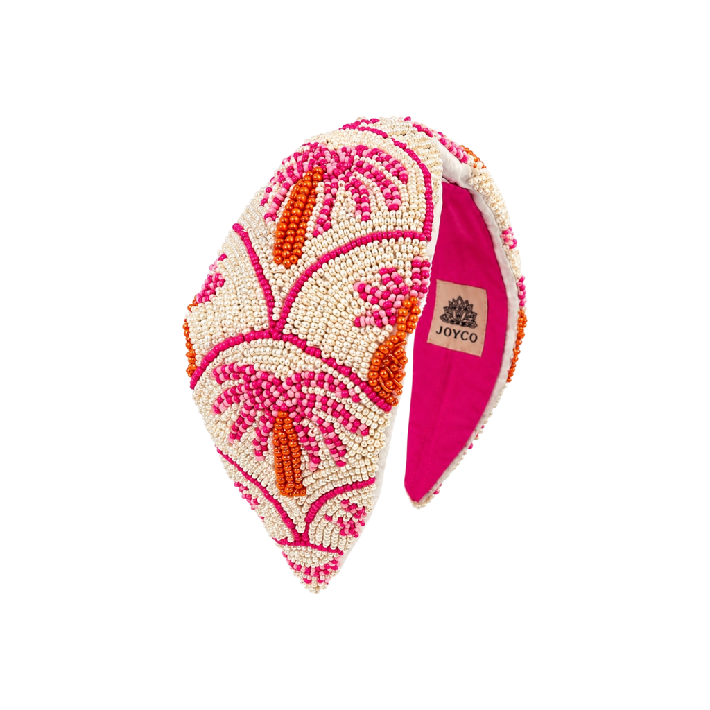Palm Candy Embroidered Women Headband – Front View | JOYCO