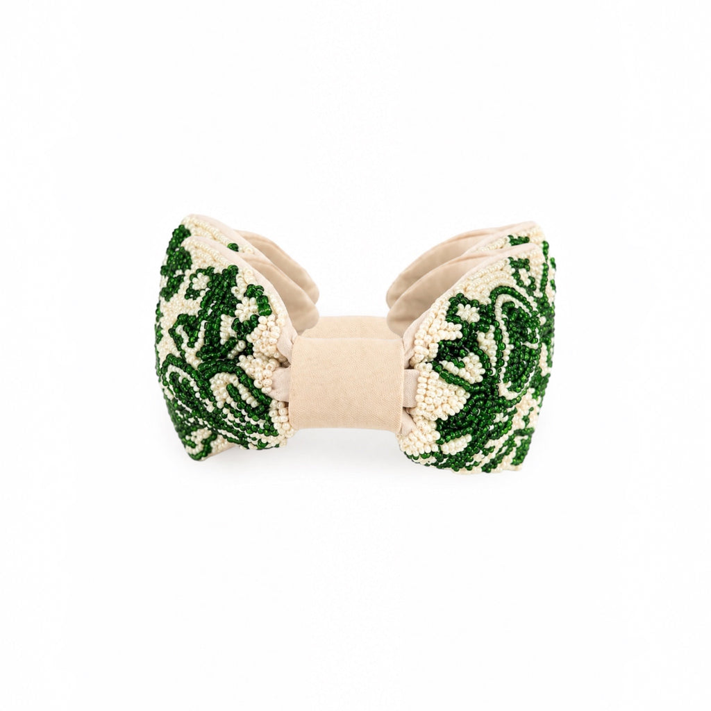 Emerald Green Embroidered Women Headband – Image 3 | JOYCO