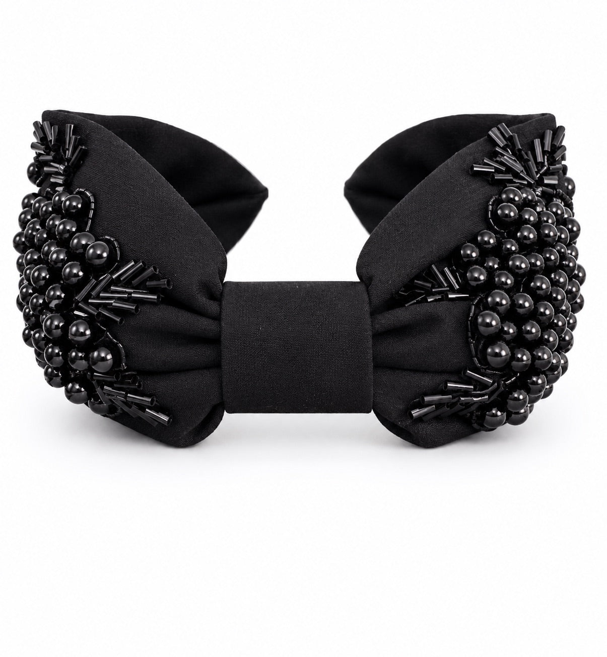Alessia Black Embroidered Women Headband