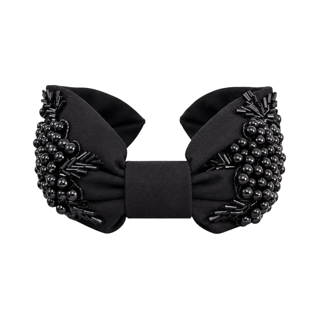Alessia Black Embroidered Women Headband – Image 2 | JOYCO