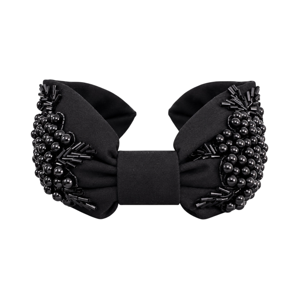 Alessia Black Embroidered Women Headband – Image 2 | JOYCO