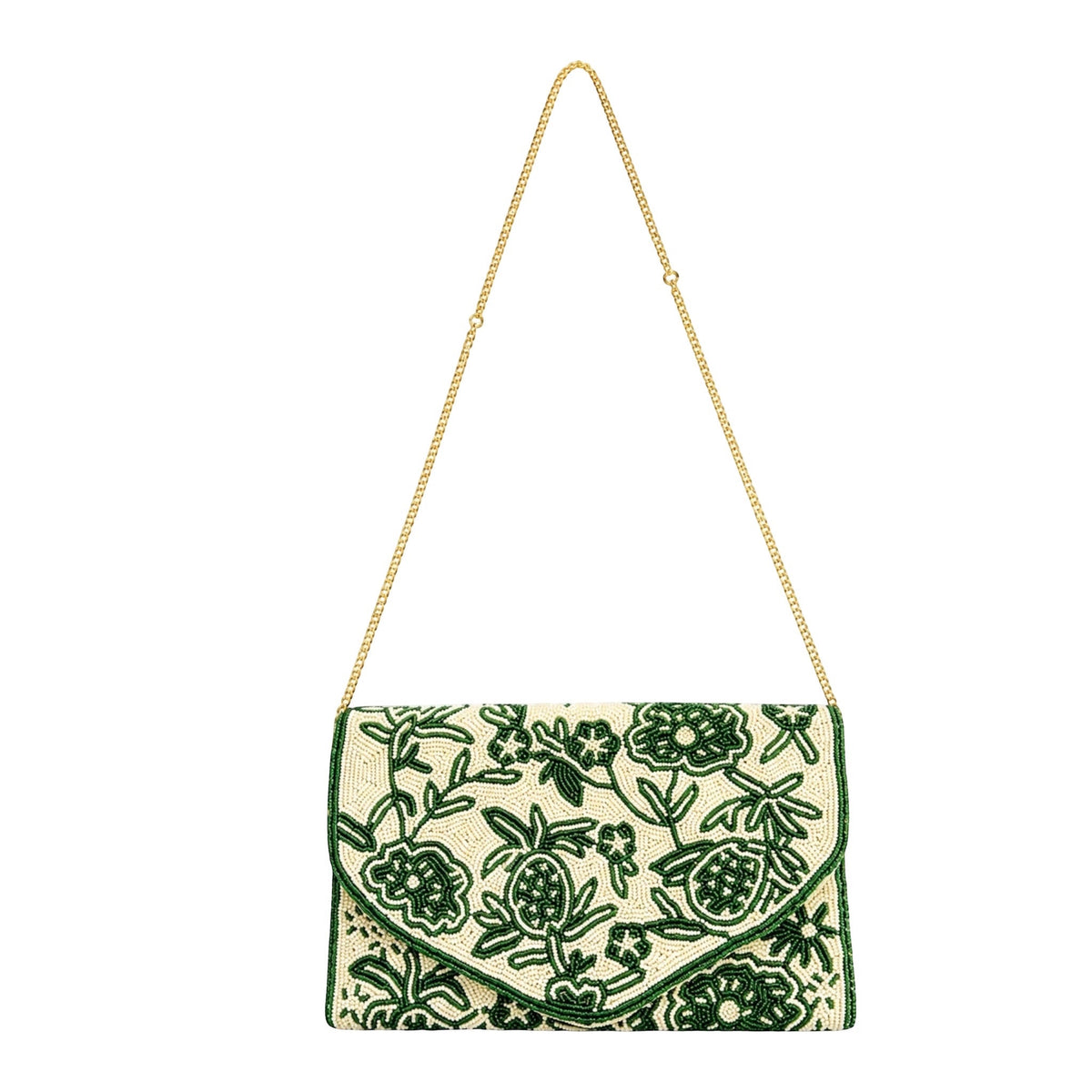 Emerald Green Embroidered Clutch – Image 2 | JOYCO
