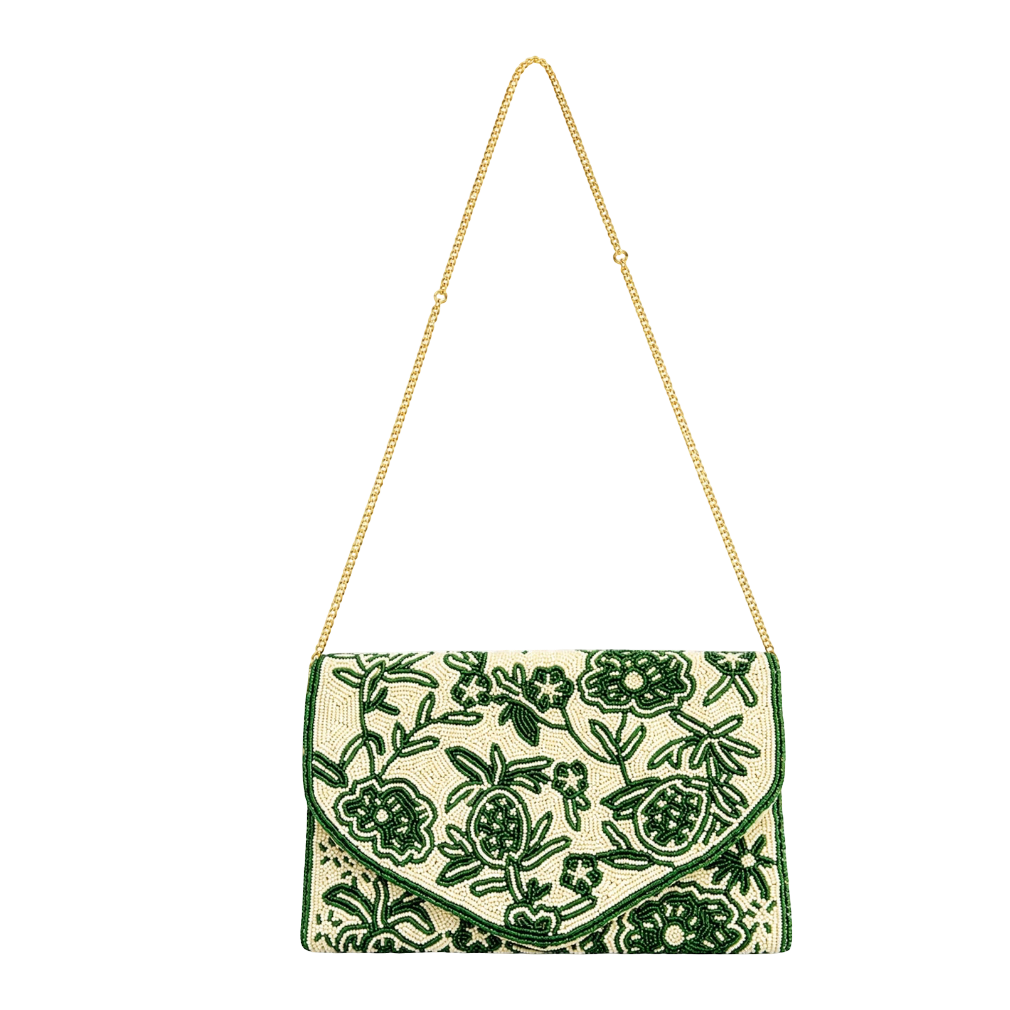 Emerald Green Embroidered Clutch – Image 2 | JOYCO