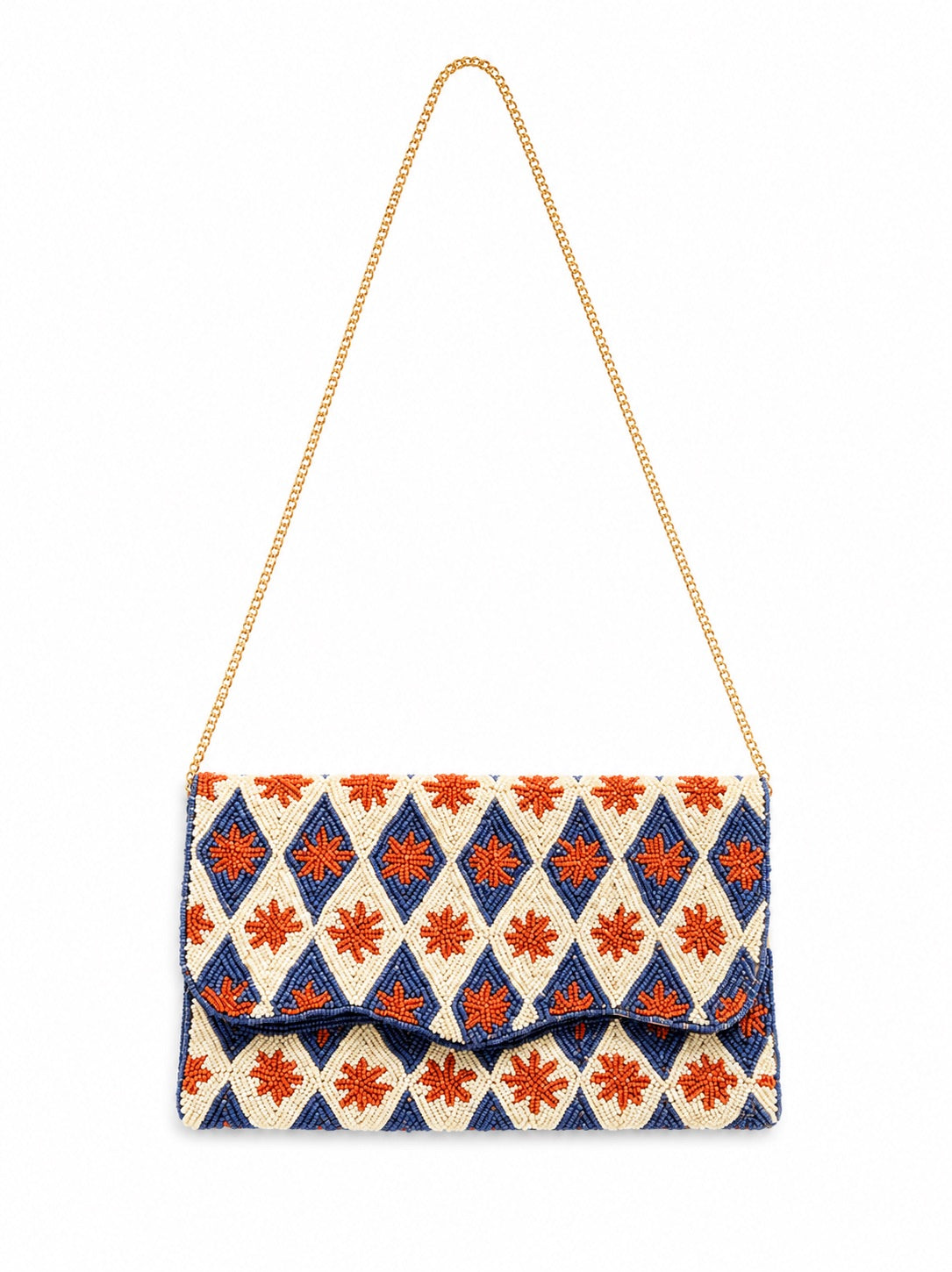 Golden Azure  Embroidered Clutch