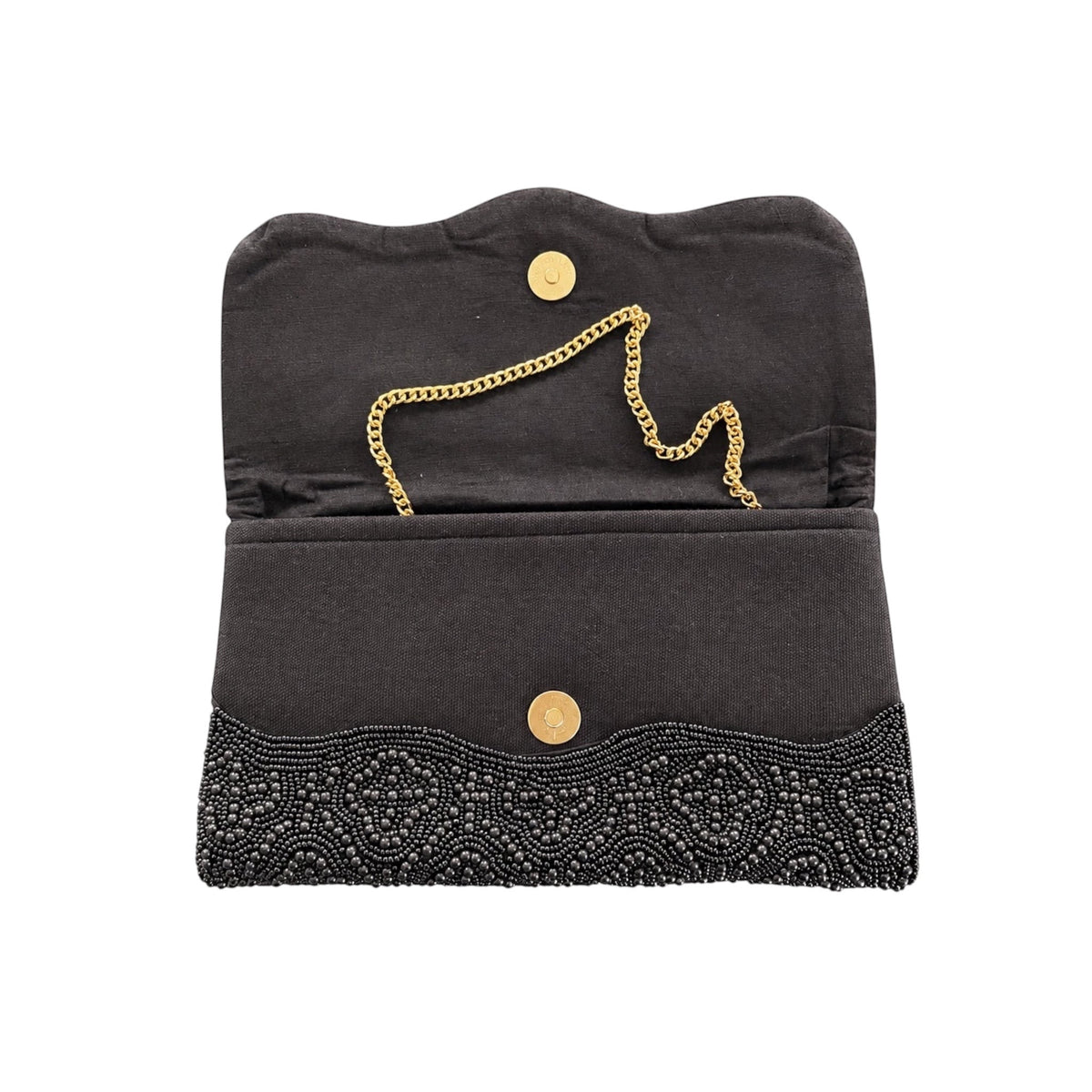 Black Orchid Embroidered Clutch – Image 3 | JOYCO