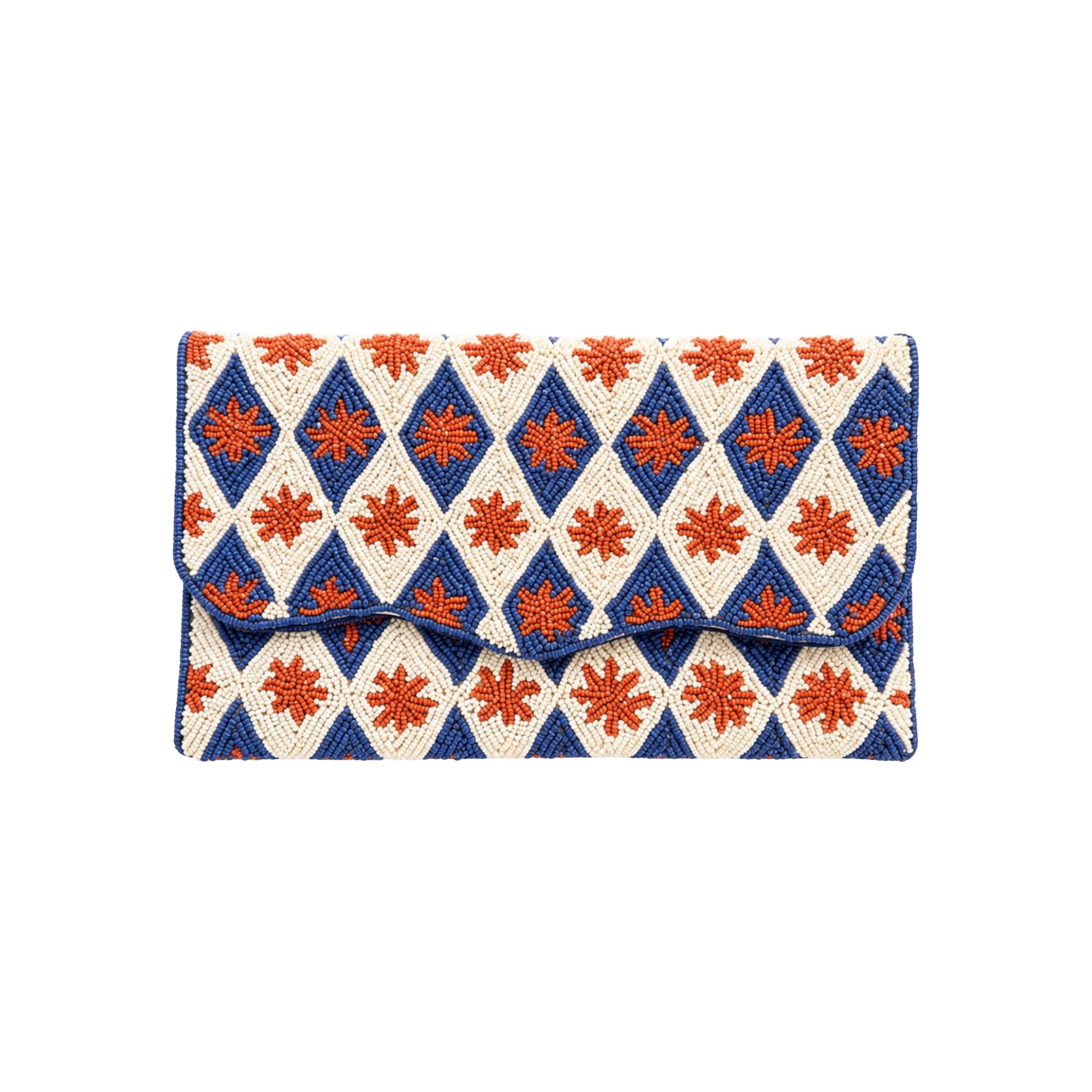 Golden Azure  Embroidered Clutch – Front View | JOYCO