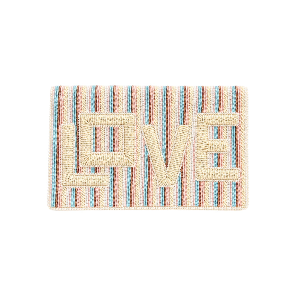 Love Embroidered Clutch – Front View | JOYCO