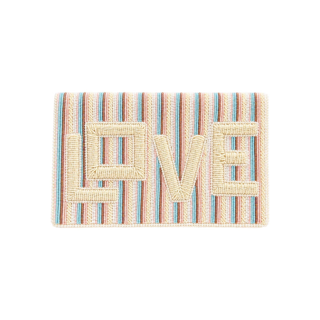 Love Embroidered Clutch – Front View | JOYCO