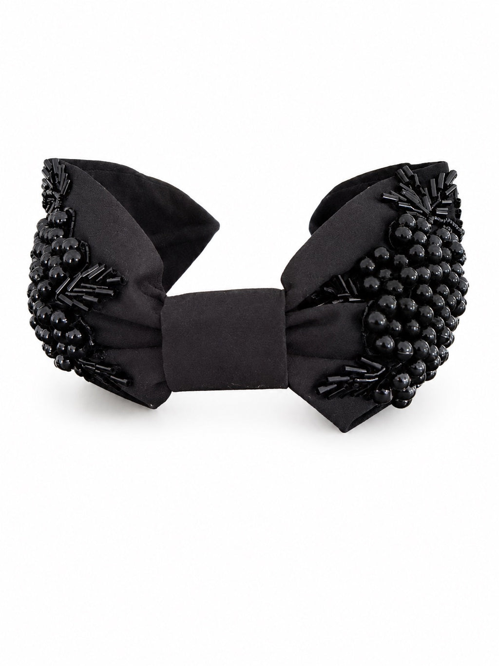 Alessia Black Embroidered Women Headband