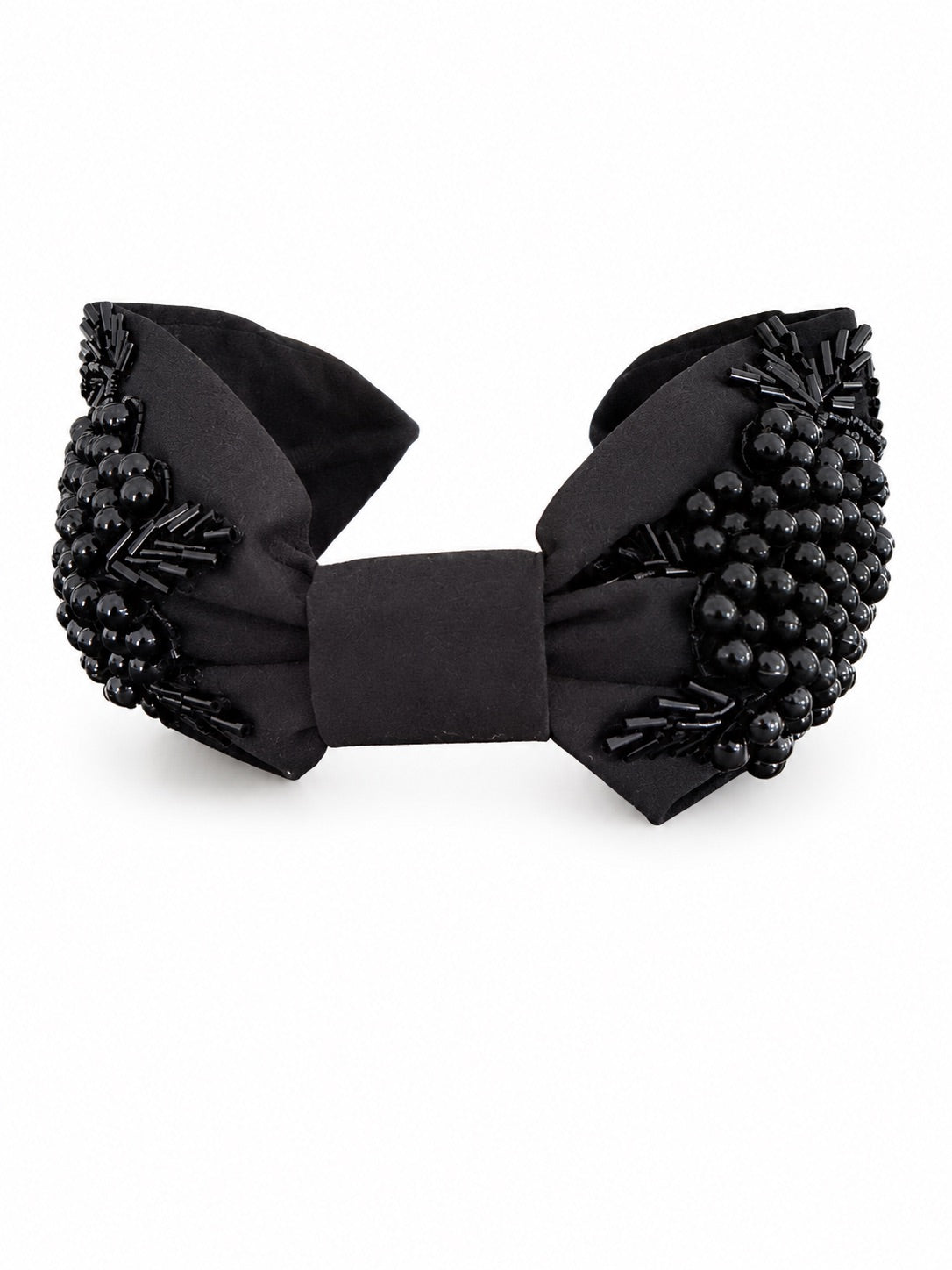 Alessia Black Embroidered Women Headband