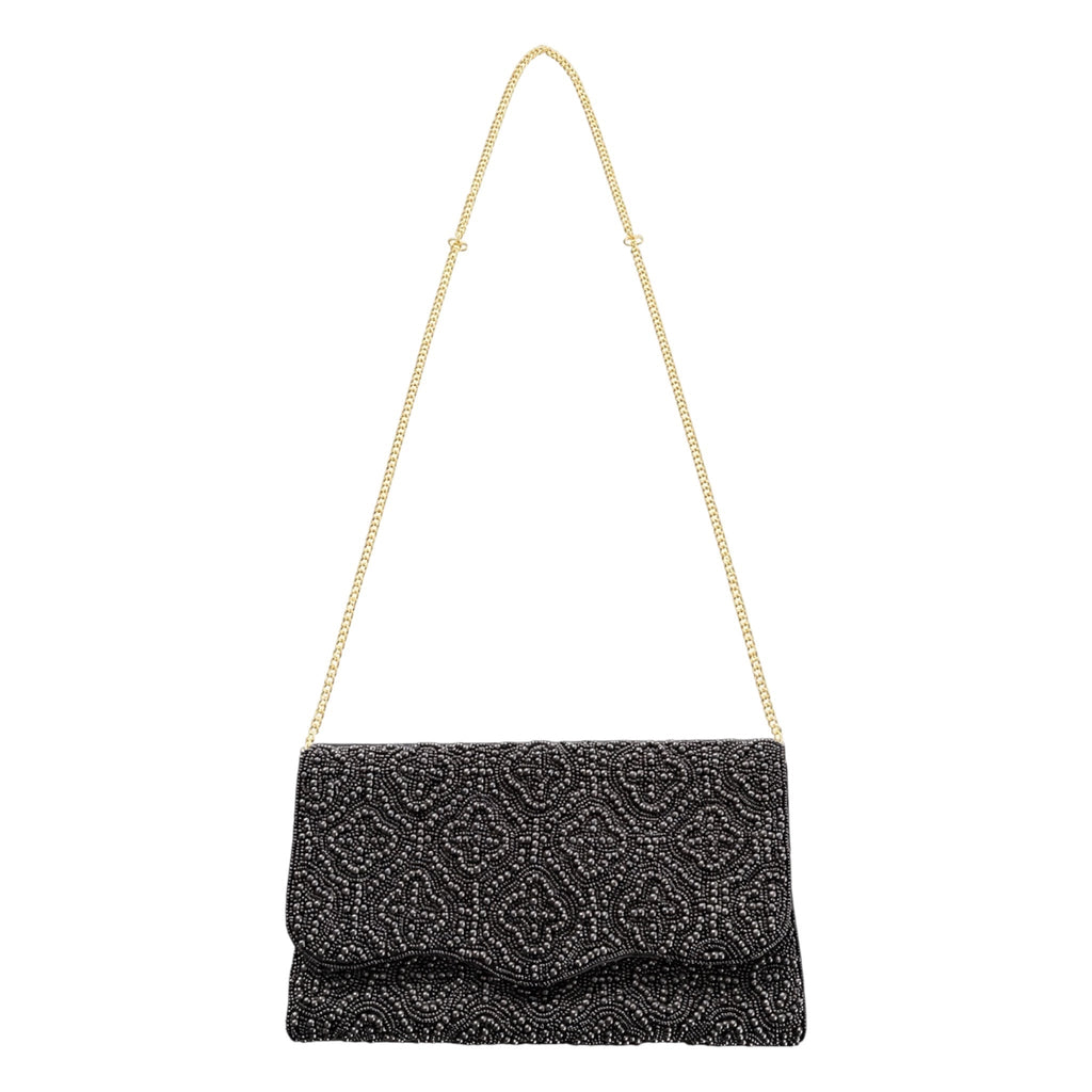 Black Orchid Embroidered Clutch – Image 2 | JOYCO