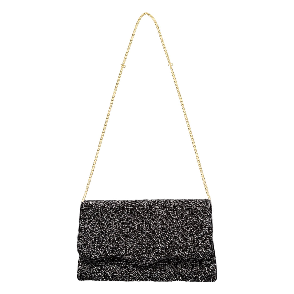 Black Orchid Embroidered Clutch – Image 2 | JOYCO