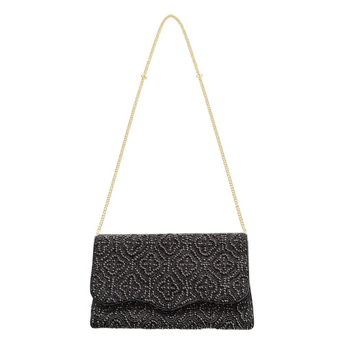 Black Orchid Embroidered Clutch – Image 2 | JOYCO