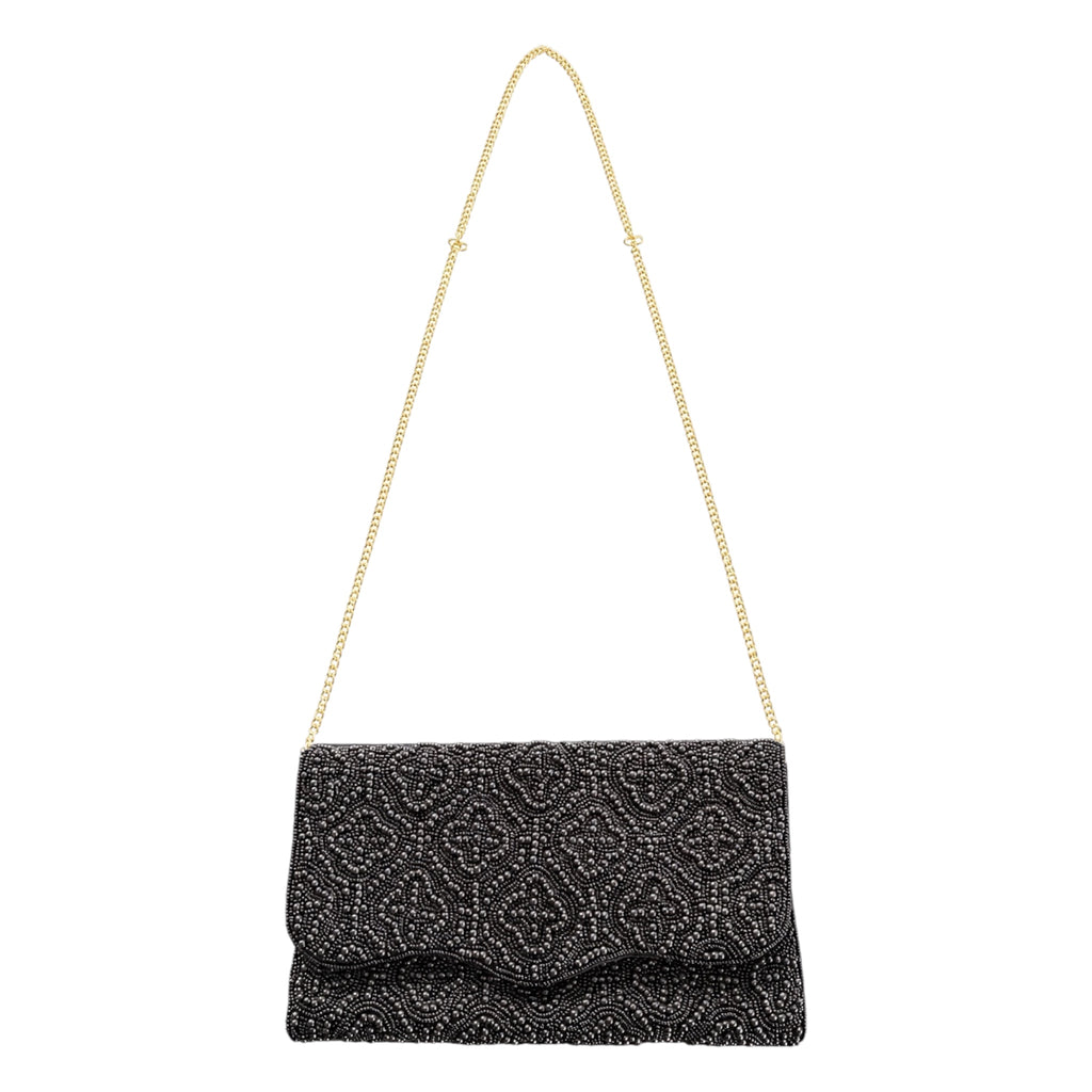 Black Orchid Embroidered Clutch – Image 2 | JOYCO
