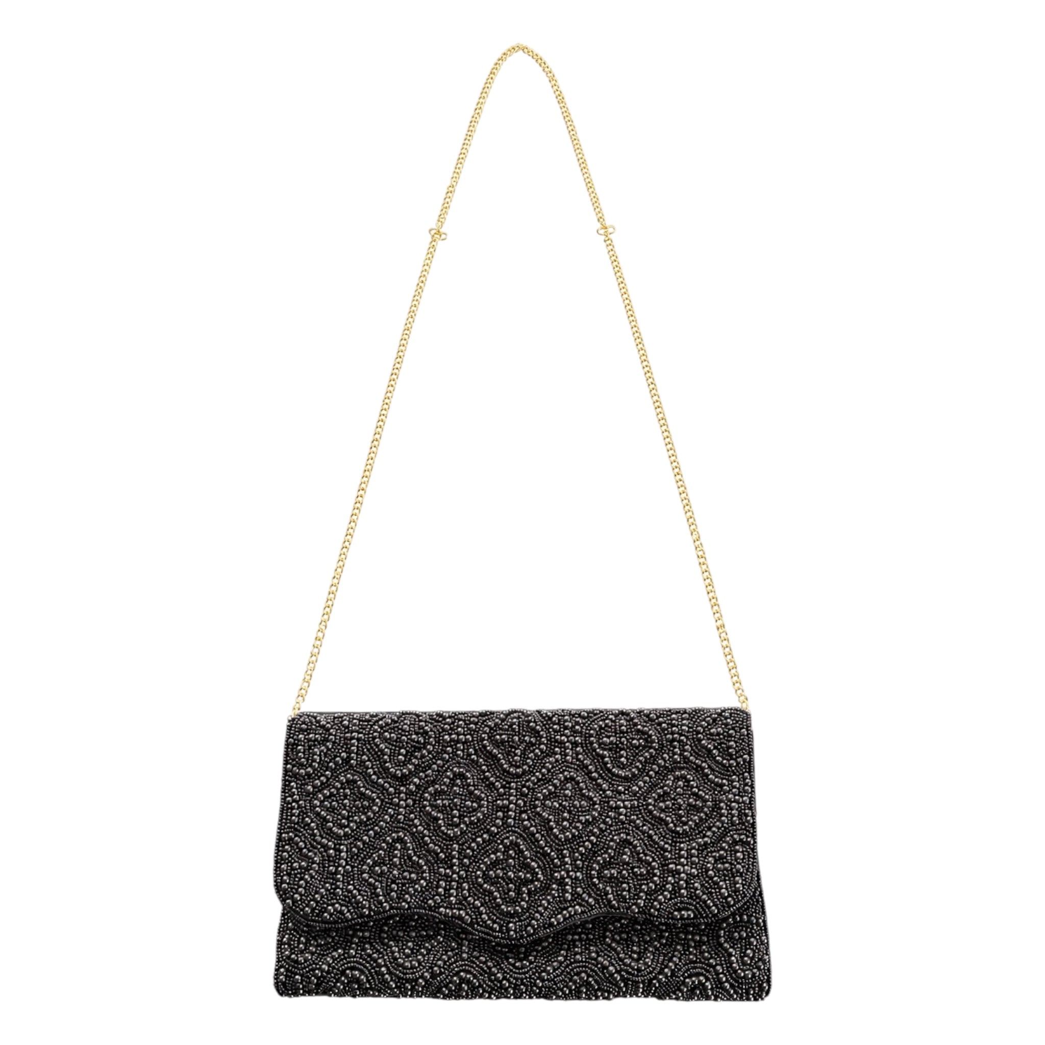 Black Orchid Embroidered Clutch – Image 2 | JOYCO