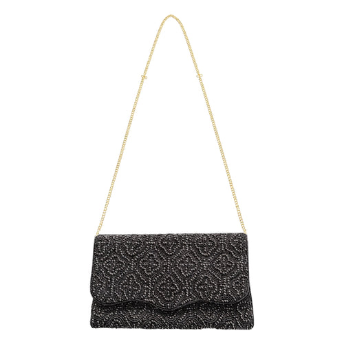 Black Orchid Embroidered Clutch – Image 2 | JOYCO