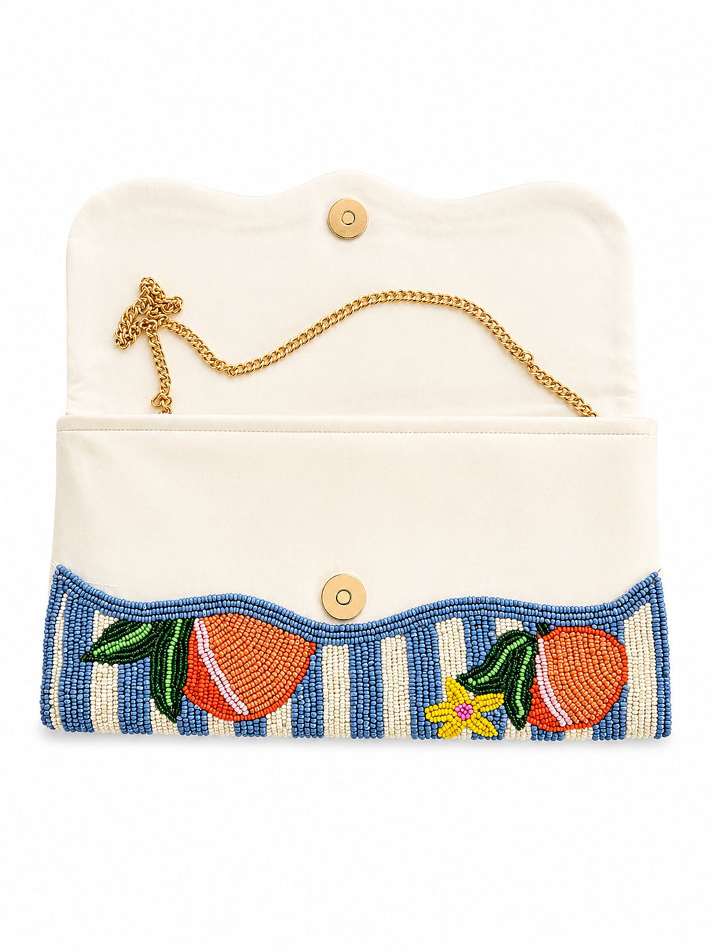 Peach Riviera Embroidered Clutch