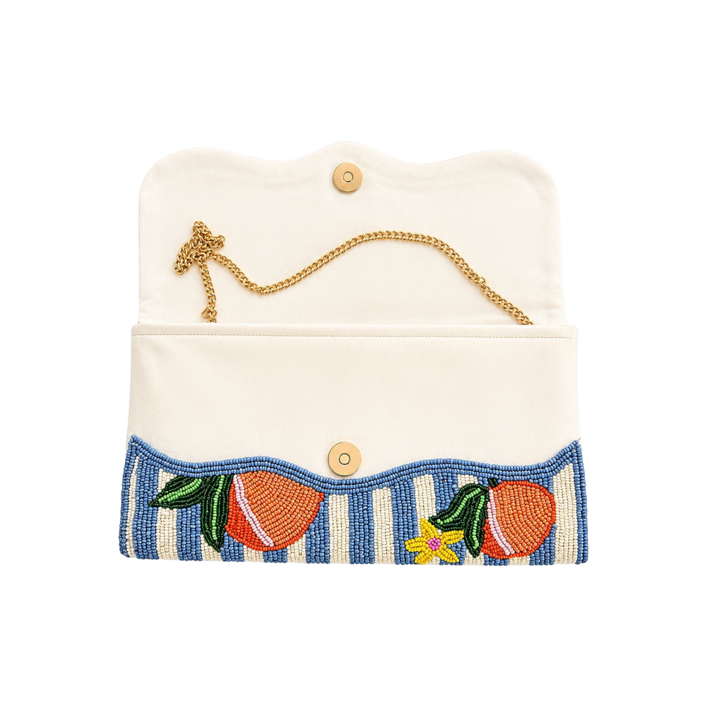 Peach Riviera Embroidered Clutch – Image 3 | JOYCO