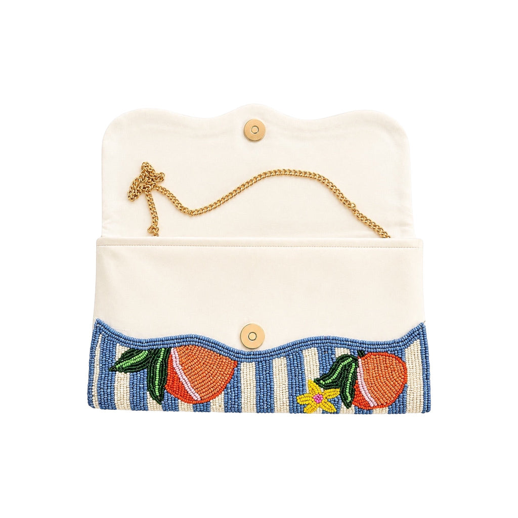 Peach Riviera Embroidered Clutch – Image 3 | JOYCO